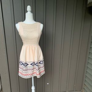 Cream Mini Dress with stunning accents